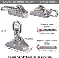 Stainless Steel Swing Hanger Heavy Duty Ceiling Swing Mount Free Swivel Swing Ho