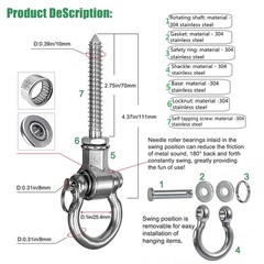 6Packs Heavy Duty Swing Hangers Permanent Anti Rust Bearing, 1500 LBS, 180° S…