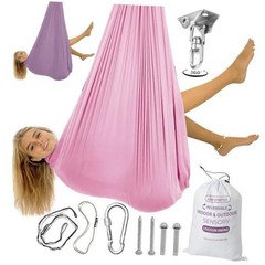Double Layer Reversible Sensory Swing | Outdoor and Indoor Swing Pink/Purple