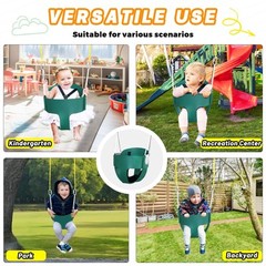 High Back Full Bucket Toddler Swing Seat with 3- Point Adjustable Safety Harn…