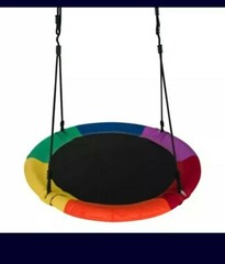 40″ Tree Swing Waterproof Saucer Tree Swing Set Adjustable Rope Colorful Rainbow