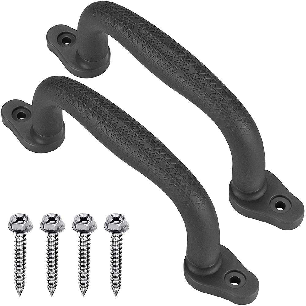 SELEWARE Black Playground Safety Handles, Non-Slip Plastic Kids Playground Grab