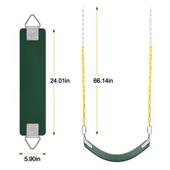 AGPTEK Swing Seat with 66 Inch Anti-Rust with Chain Hooks Outdoor Play for 250lb