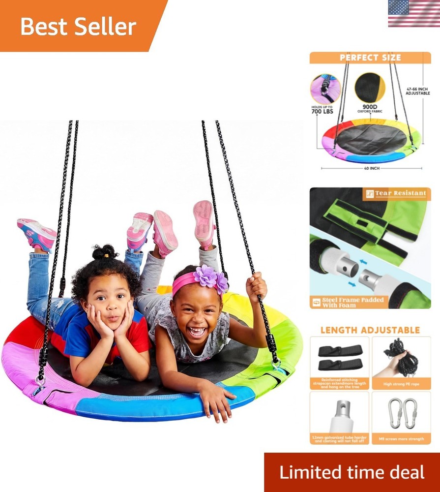 40″ Saucer Tree Swing for Kids Outdoor, 900Lb Weight Capacity, Waterproof Swi…