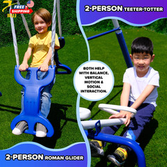 Super 9 Metal Swing Set 1000 lbs Total Capacity Anchor Kit 6.1 ft Steel Frame