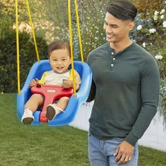 Little Tikes 2-in-1 Snug and Secure Swing, High Back Swing, Blue