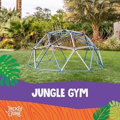 Free-Standing Powder-Coated, UV Resistant Steel Jungle Gym Climber, Blue