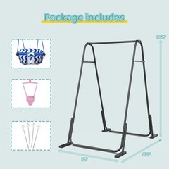 2 in 1 Baby Jumper and Swing, Toddler Swing Set with Foldable Stand, Ages 6 M…