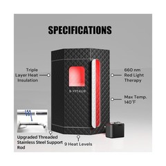 Portable Steam Sauna Tent for Home 3L Infrared Sauna for Indoor, Outdoor, Gym…