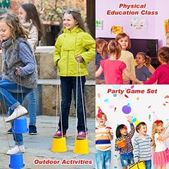 12 Pairs Balancing Stilts for Kids Walking Bucket Stilts Plastic Walking Toy