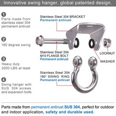 Stainless Steel Heavy Duty Swing Hanger Ceiling Mount 1600 LB Capacity Swing …