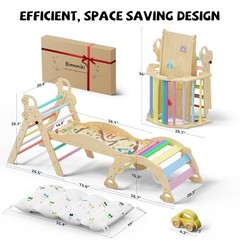 Foldable Montessori Climber 10 in 1 Rainbow Valley Playground
