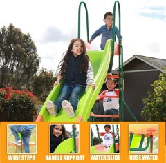 10 Ft. Outdoor Big Backyard Freestanding Swing Set Playground Plastic Slide