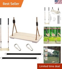 Outdoor Swing, Swing Set for Backyard, Adjustable Nylon Rope with Hanging Tre…