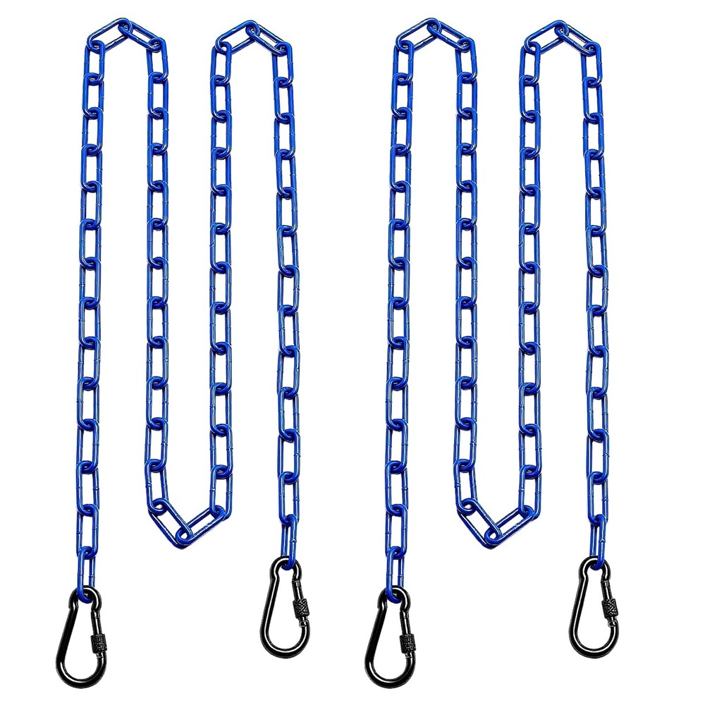 2 Swing Chains Heavy Duty (63″) Fully Plastic Coated with 4 Free Quick Links …