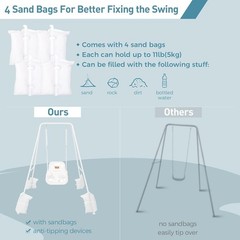 Toddler Swing with Foldable Metal Stand for Toddlers Aged 1~10 , 3-in-1 Baby …