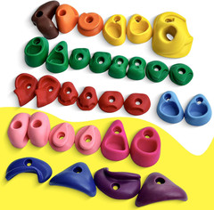 Rock Climbing Holds Set with Hardware for Kids Indoor Outdoor Playground Wall