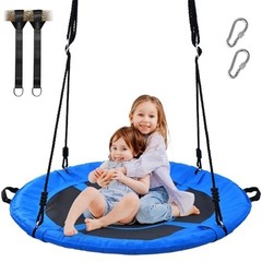 40″ Saucer Tree Swing for Kids & Adults – 700lb Capacity, Outdoor Textilene, 2 S