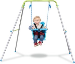 Kids Outdoor Garden Swing Blue