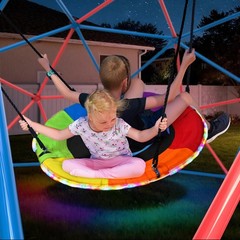 Climbing Dome Swing Set LED Saucer 800lb Jungle Gym Outdoor 3-8 8-12 Hapfan Kids