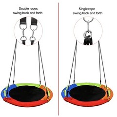 Tree Swing,Saucer Flying Swing 40 Inch for Kids,900D Oxford Waterproof, Rainbow