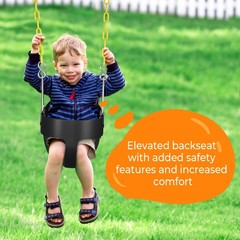Kids High Back Full Bucket Swing Chair Toddler Infant Swing Outdoor Play Toys