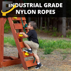 Wooden Swing Set with Vinyl Canopy Roof Dual Wave Slides Playsets 01-1057