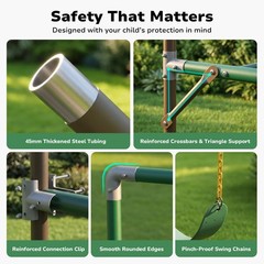 Outdoor Swing Set Jungle Gym Monkey Bars Swing Trapeze Bar Playground Easy Setup