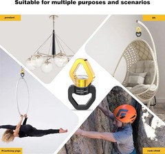 35KN Swing Swivel, Spinner for Indoor Outdoor Swings, Black Gold | For hanging c