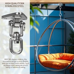 Stainless Steel Swing Hanger Heavy Duty 180°+360° Swivel Swing Hook Swing Har…