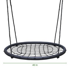 Large 40″ Wide Giant Tree Net Swing w Hanging Rope & Rings- 2 Person | Indoor