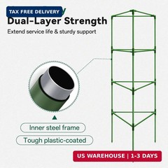Halatool 6 Pack Tomato Cages for Graden 60 Inch, Adjustable Metal Tall Heavy Dut