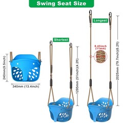 High Back Full Bucket Toddler Swing Seat, Heavy Duty Toddler Swing Set Access…