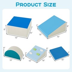 Olakids Climbing Toys for Toddlers, 6 Pieces Baby Foam Blocks Soft Play Set w…