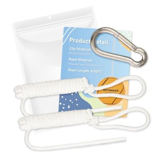 Rope for Tetherball，8.8ft Replacement Tetherball Rope and Clip for Kids Adult