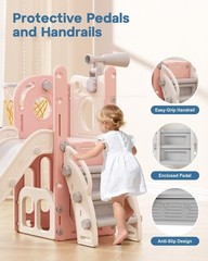 Toddler Slide, 6 in 1 Kids Indoor Slide for Toddlers 1-3, Baby Indoor and Out…