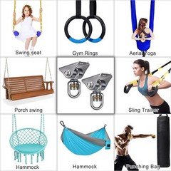 2-Pack Silent Swing Hanger 1000lb Stainless Steel for Hammock Punching Bag