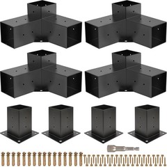 Grehitk Pergola Kit, Pergola Brackets 3-Way Right Angle Corner Bracket Woodwo…