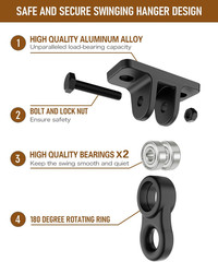 Heavy Duty Porch Swing Hangers Kit Swing Hardware Hooks | Aluminum alloy constru