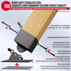 Swing Set Anchor Kit – 4-Pack Stainless Steel Bracket for 4″x4″ Legs