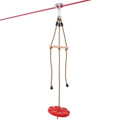 Kids and Adult 65 FT Zip Line Kits Up to 500 lb Backyard Outdoor Spring Brake