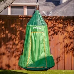 FlyMax Saucer Kids Tree Swing with Tent, Supports up to 1,000 lbs, Green, NEW