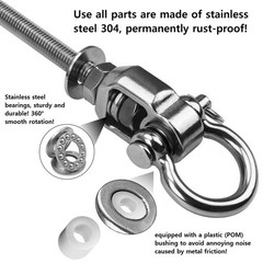 2-Pack Heavy Duty Swing Hangers with Bearings- 304 Stainless Steel Swing Set …