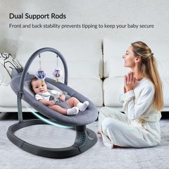 VaVaSoo 2-in-1 Baby Swing/Toddler Chair, 66lb, 3 Motions, 8 Sounds, Remote