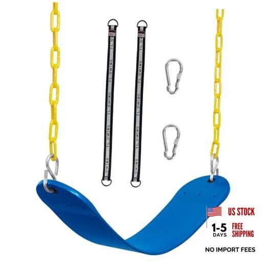 Outdoor Swings Seats with 66″ Rust-Resistant Heavy Duty Chain, Playground Navy