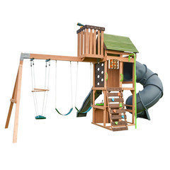 KidKraft Tennyson Twist Wooden Outdoor Swing Set with Surf Swing Free Shipping
