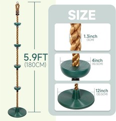 Children Tree Swing Climbing Rope Platform Disc Seat With Strap And Carabiner