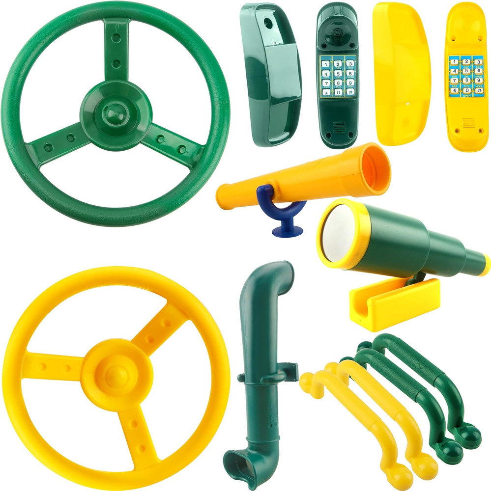 11 Pcs Playground Swing Set Accessories Plastic Pirate Steering Wheel with Sa…