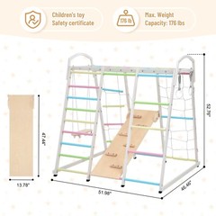 Kids Climbing Frame, Climbing Toy with Ramp and Swing for Indoor and Outdoor Pla