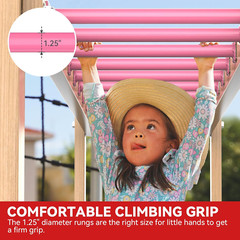 16.5″ Monkey Bars Kit – 12 Pink Metal Rungs for Kids’ Swing Set Playset